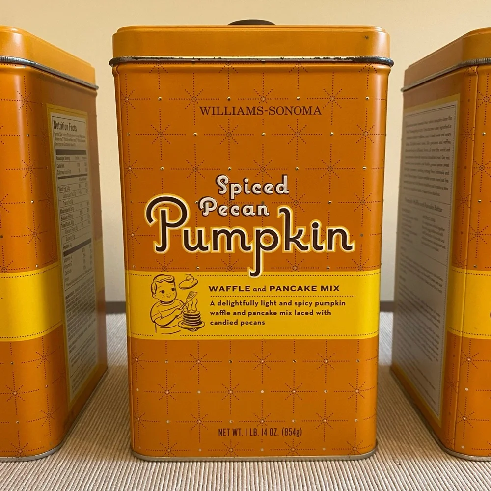Williams Sonoma Spiced Pecan Pumpkin Waffle & Pancake Tins Set of 3